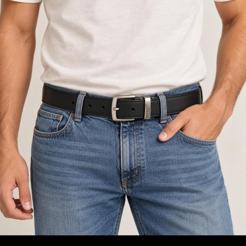 Genuine dickies black leather belt
